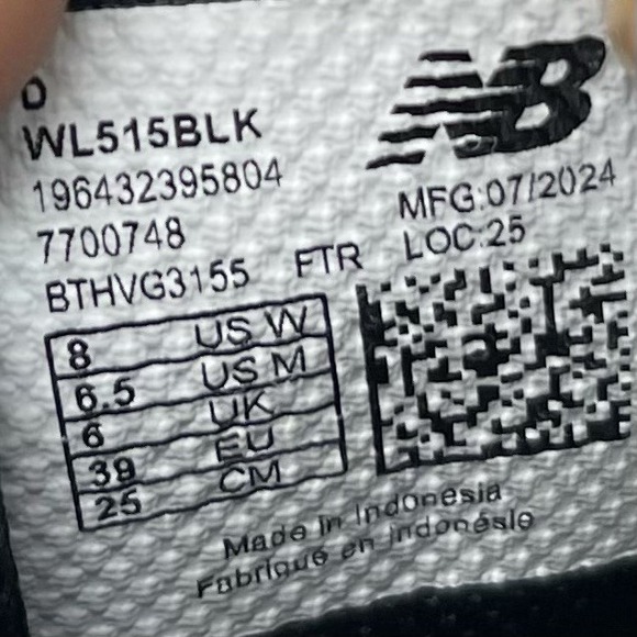 New Balance Sneakers Womens 8 B 515 WL515BLK Black Casual Athletic Gym Shoes - Picture 8 of 10